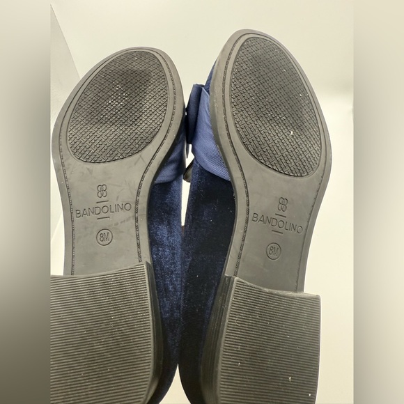 Bandolino Navy Velvet Loafers with Bow - Picture 5 of 5